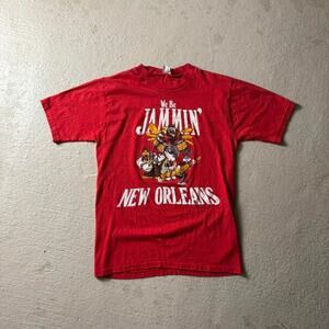 Vintage 80s Looney Tunes Jammin Men's S Tee Cartoon New Orleans
